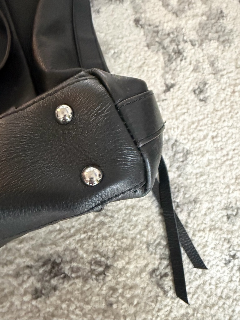 Aimee Kestenberg Black Leather Braided-Trim Shoulder Bag - Picture 5 of 7